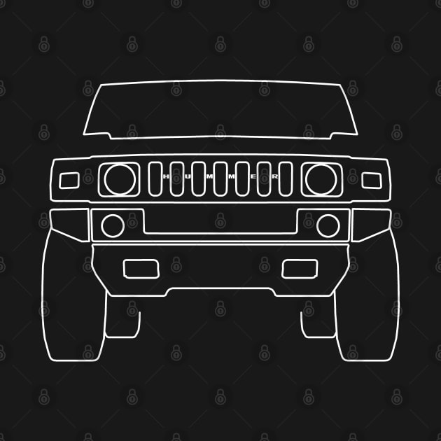 Hummer H2 outline graphic (white) by soitwouldseem