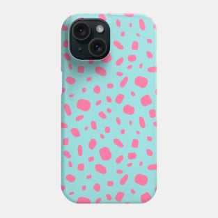 Pink terrazo over turquoise Phone Case