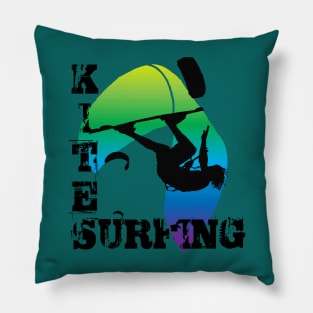 Kite Surfing WIth Freestyle Kitesurfer And Kite Pillow