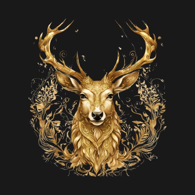 golden deer by Awgacia