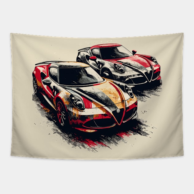 Alfa Romeo 4C Tapestry by Vehicles-Art