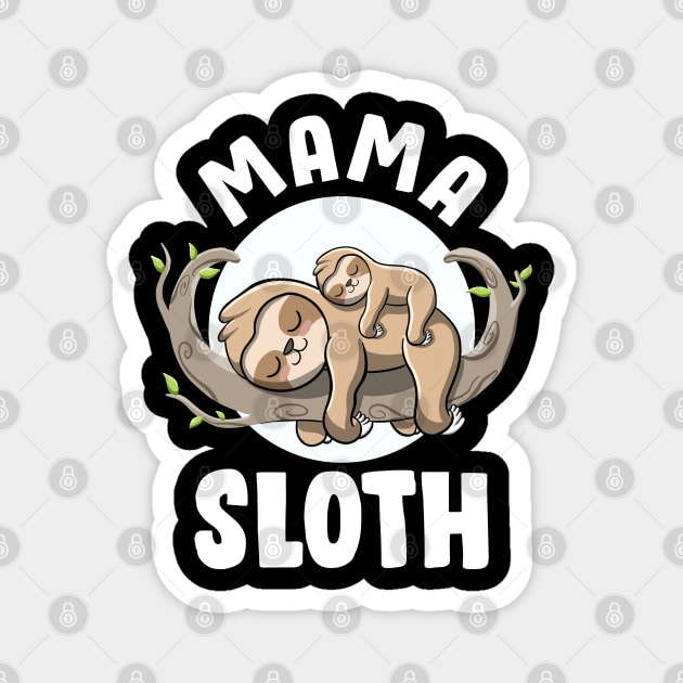 Mama Sloth Cute Pregnancy Announcement Mom to be Sloth Mama Magnet by MerchBeastStudio
