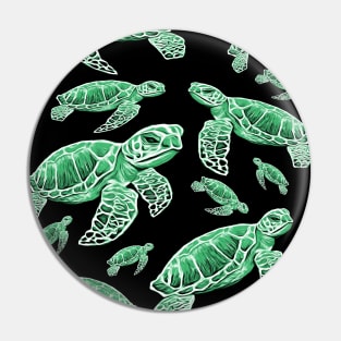 Green Sea Turtles Design Pin