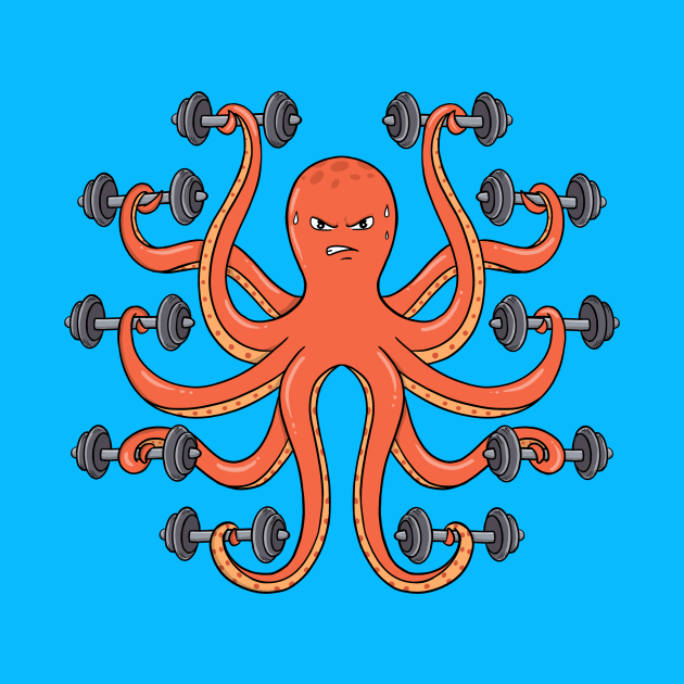 Gym funny Octopus by coffeeman