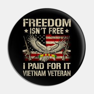 Vietnam Veteran Vintage American Flag Patriotic Eagle Shirt Men's Gift Pin