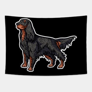 Gordon Setter Illustration Tapestry