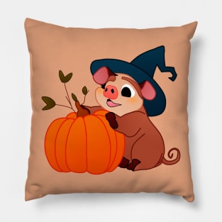 Pig and a Pumpkin Pillow