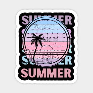Hello summer Beach summertime Adventure travel lover palm tree sun Magnet