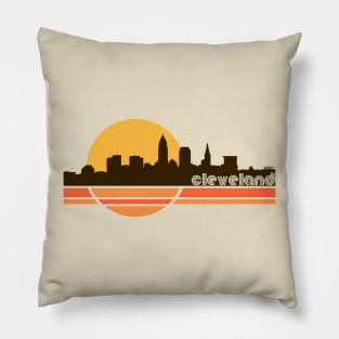 Cleveland Ohio Retro 70s Tourist Souvenir Pillow