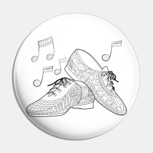 Doodled Jazz Shoes Pin