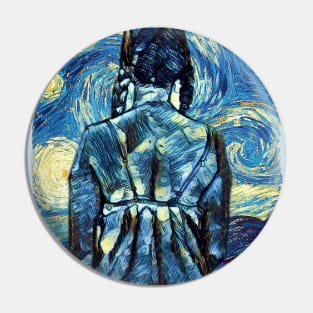 Girl Van Gogh Style Pin