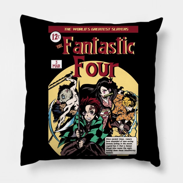 DEMON SLAYER: THE FANTASTIC FOUR COMIC Pillow by FunGangStore