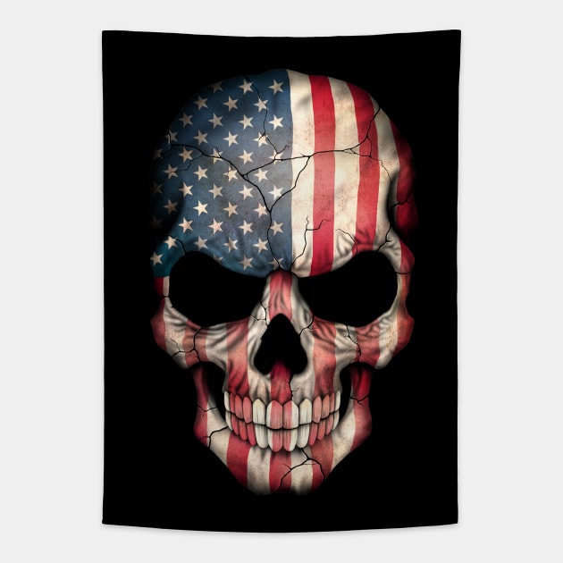 American Flag Skull Tapestry by jeffbartels