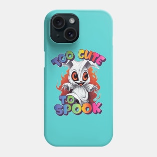 Too Cute To Spook Rainbowcore Rabbit Ghost Phone Case