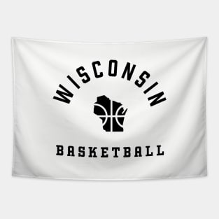Wisconsin Basketball in Black Tapestry