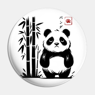 Minimalist Panda Ink Japanese Streetwear Novelty Funny Panda Pin