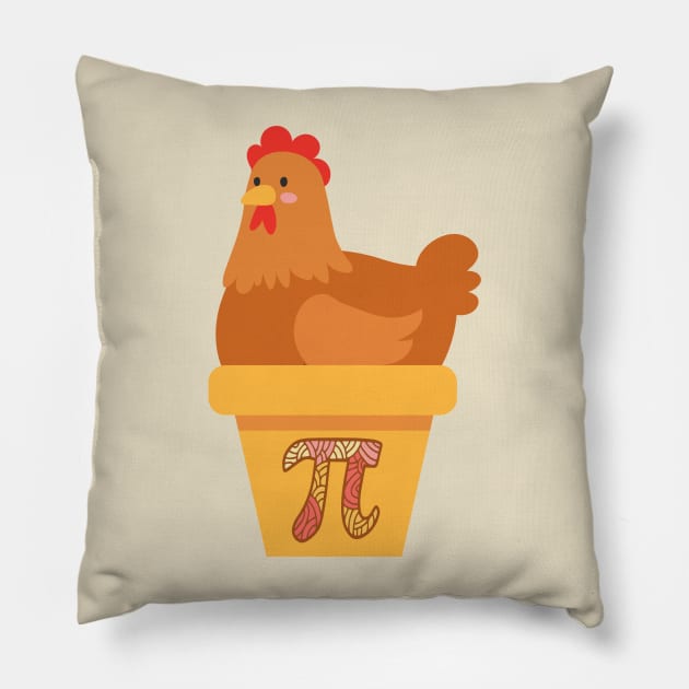 Chicken Pot Pi Pillow by Contentarama