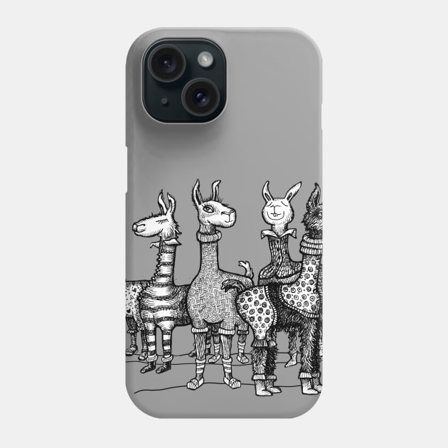 Llamas in Pajamas Phone Case by dotsofpaint