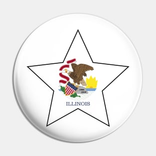 Illinois State Flag Star Pin