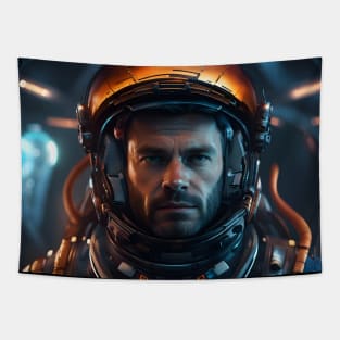 Space Pilot Portrait Tapestry