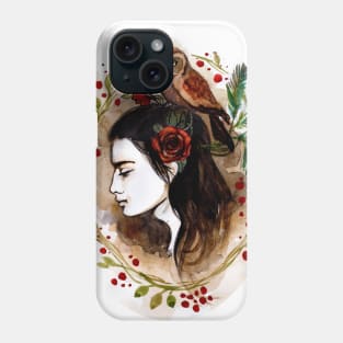 Girl with Owl Phone Case