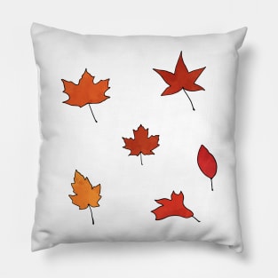 Fall Leaves Watercolor Pillow