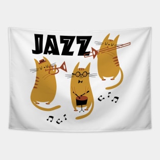 Cats Playing Jazz Music Tapestry