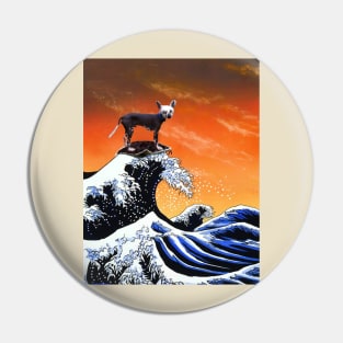 Chinese crested dog Surfing Pin