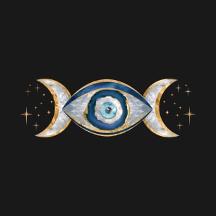 Eye - Triple Moon - Gemstone and gold T-Shirt