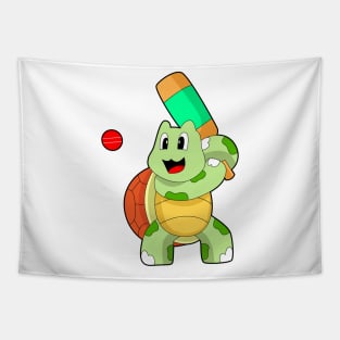 Turtle Cricket Cricket bat Tapestry