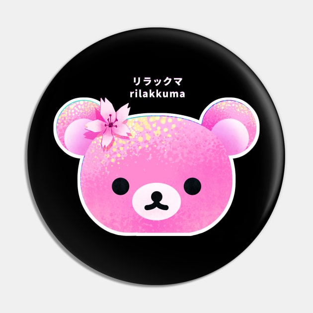 Sakura Cherry Blossom Kawaii Japanese Pink Rilakkuma II Pin by banditotees