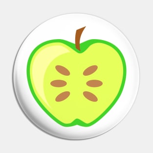 Green Apple Fruit Halved Pin