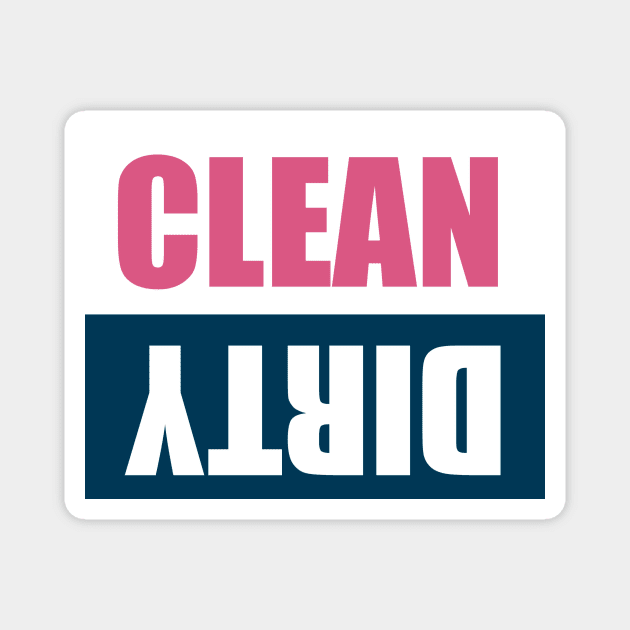 Clean / Dirty Magnet | Navy & Pink Magnet by Jande Summer