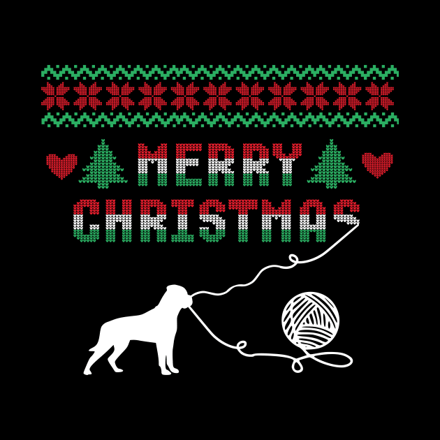 Rottweiler Dog Stitch Christmas Design by SVGBistro