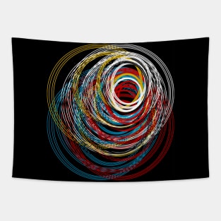 Optical Circular Illusion Abstract Geometric Tapestry