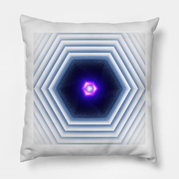 Glowing Digital Hexagon Pattern Pillow by jrfii ANIMATION