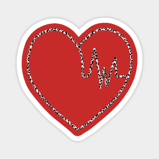Cheetah Print Pattern Heartbeat Heart Magnet