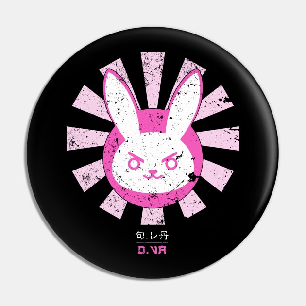 Overwatch D VA Bunny Logo Retro Japanese Pin by Nova5