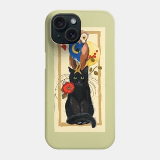 Black cat and Owl Phone Case