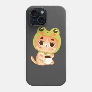 Coffee cat frog Phone Case