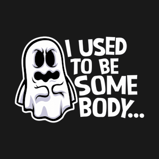 Funny Ghost "I Used to Be Somebody" // Halloween Pun Humor T-Shirt