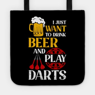 I Just Want To Drink Beer And Play Darts Tote