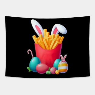 French Fries Easter Egg Hunt Bunny Fast Food Tapestry