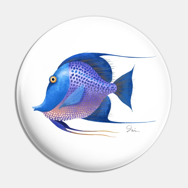 Blue Purple Angel Fish Pin by TrevorIrvin