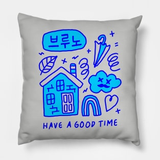 Have A Good Time #blue Pillow