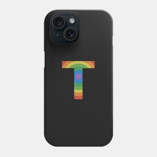 Retro Rainbow 'T' Sticker Phone Case