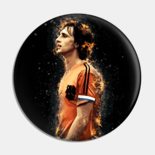 Johan Cruyff Football Art Pin