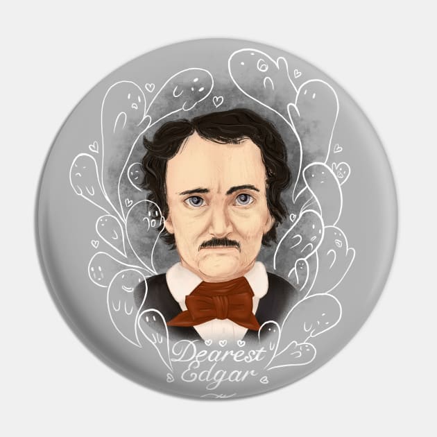 Edgar Allan Poe Pin by SarahWrightArt