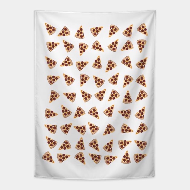 PEPPERONI Pizza Slice White Tapestry by SartorisArt1