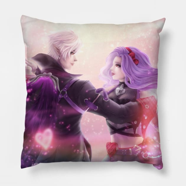 Cecilion And Carmilla Valentine Pillow by Tokuraart